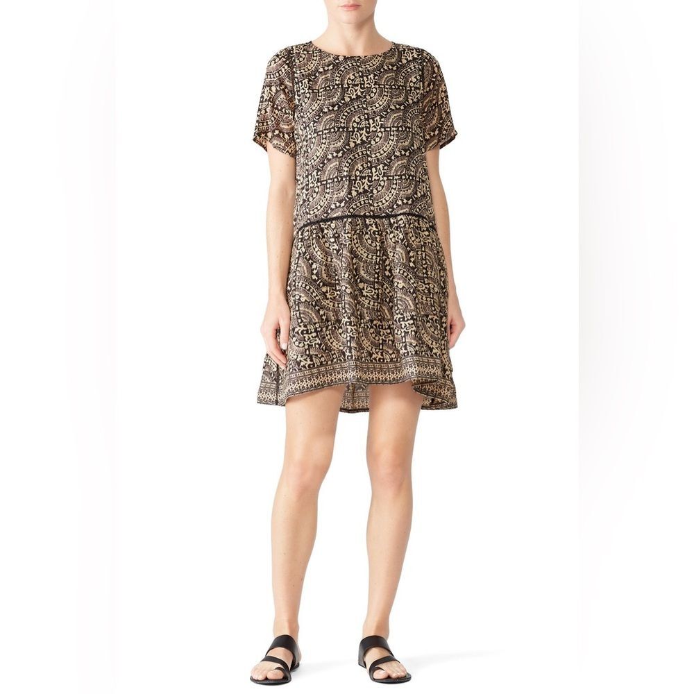 Sea New York Luella Day Dress Brown Tan Mini Dress Size 12